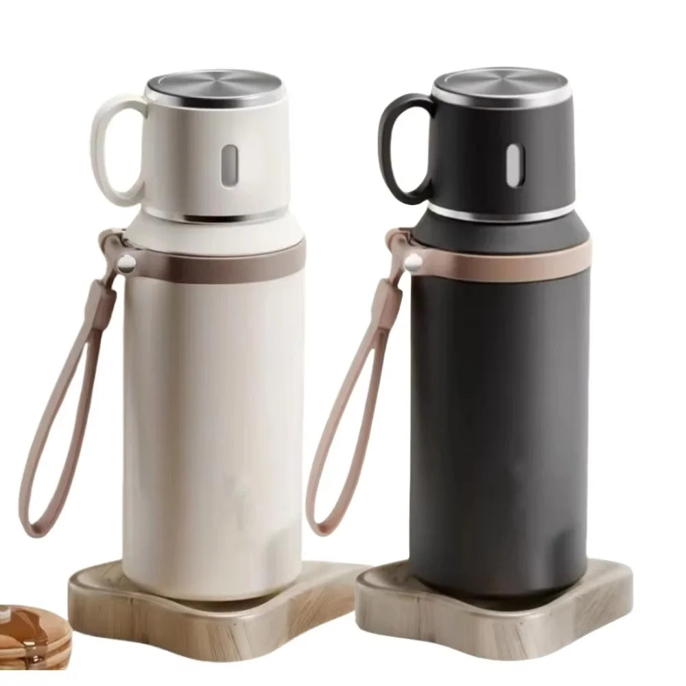 Portable Handheld Insulated Water Bottle 24H Thermal Retention Stainless Steel Leakproof Vacuum Thermos Bottle
