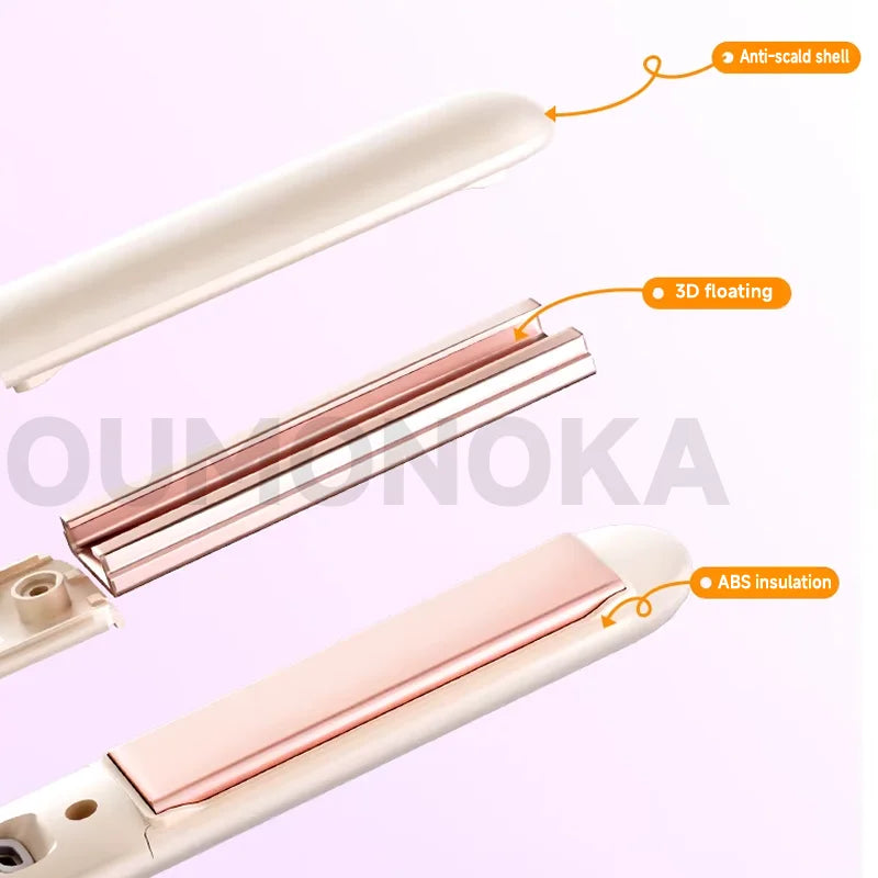 3-in-1 Mini Hair Straightener, Curler & Beard Styler — Professional Hot Comb