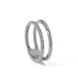 Women's Zircon Ring — Waterproof Stainless Steel Fashion Jewellery