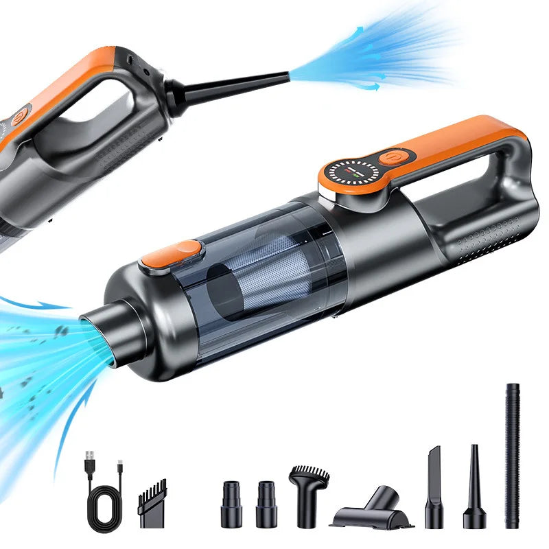 Cordless Car Vacuum Cleaner Handheld, High Power Wet Dry Portable Vacuum Blower with One-Key Dust Emptying for Car Home Cleaning