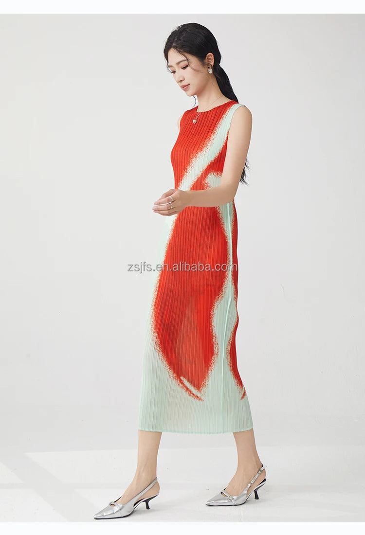 Women Clothing Wholesale Summer Ladies Fashion Dresses High Quality Stretch Sleeveless Dresses
