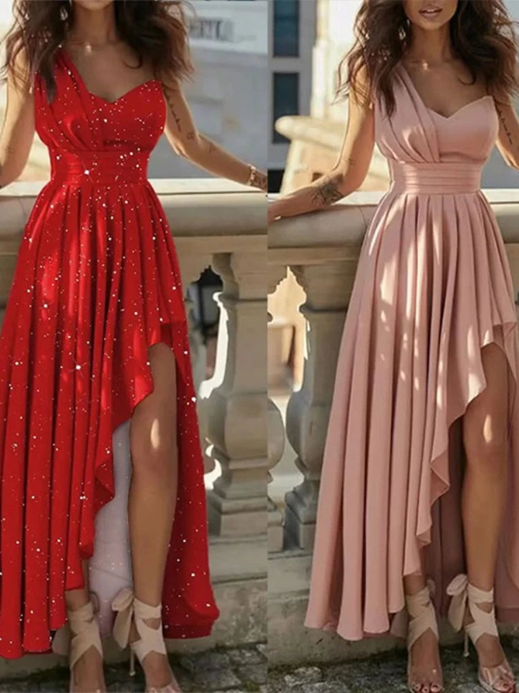 Women Evening Dresses Sexy Elegant Red Cocktail Party Chic Gala Graduation Luxury Formal Occasion Bridesmaid Gown Dress Clothes