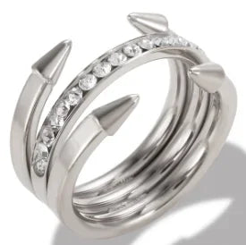 Women's Crystal Zircon Granular Ring — Waterproof Stainless Steel Fine Jewellery