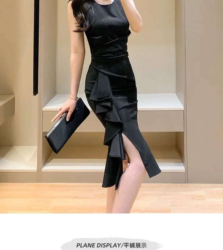 Women Clothes Sexy Fashion Long Dress Ladies Elegant Slim Solid Dresses Office Lady Club Dress Party Clothing Bodycon Dress
