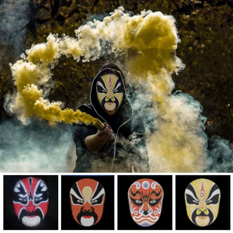 Smart LED Face Masks Programmable Bluetooth APP Control Change Face DIY Photoes for Party Display LED Light Mask for Halloween