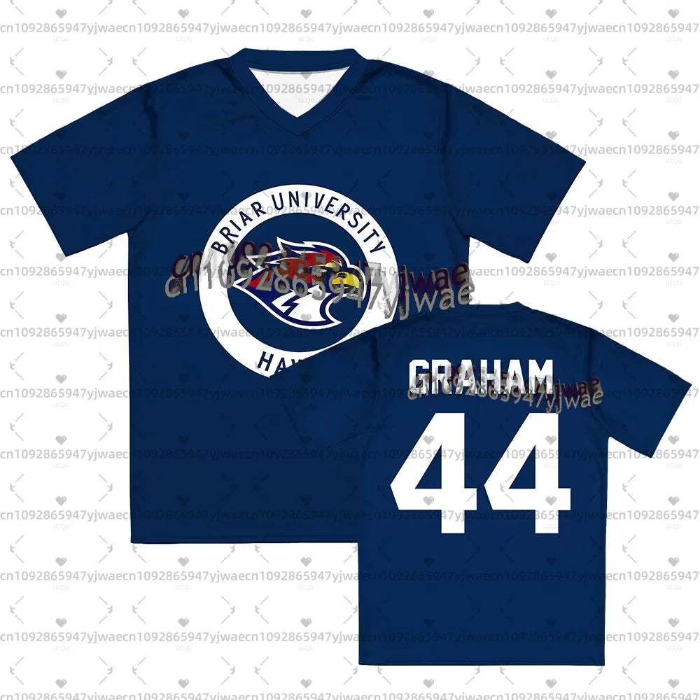 Men Women Off Campus Briar University Jersey Graham 44 fans 22 DI LAURENTIS 66 Tucker46 T-shirt V-neck Short Sleeve Men t-shirt