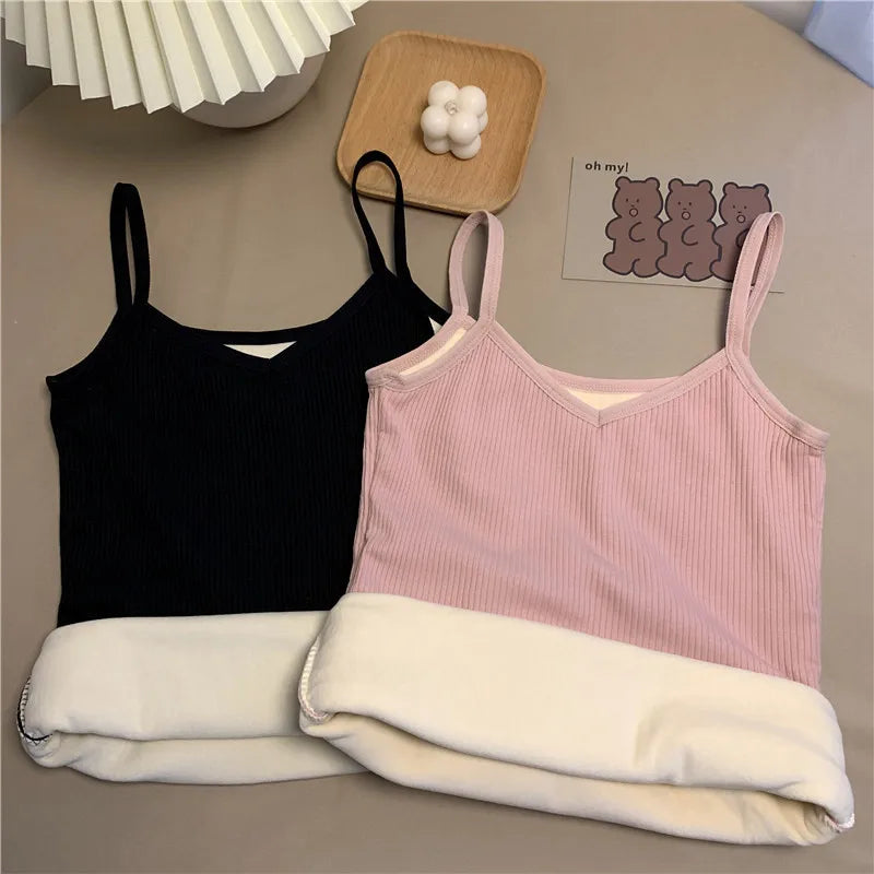 Women's Thermal Velvet Sleeveless Top — Warm Winter Underwear Base Layer