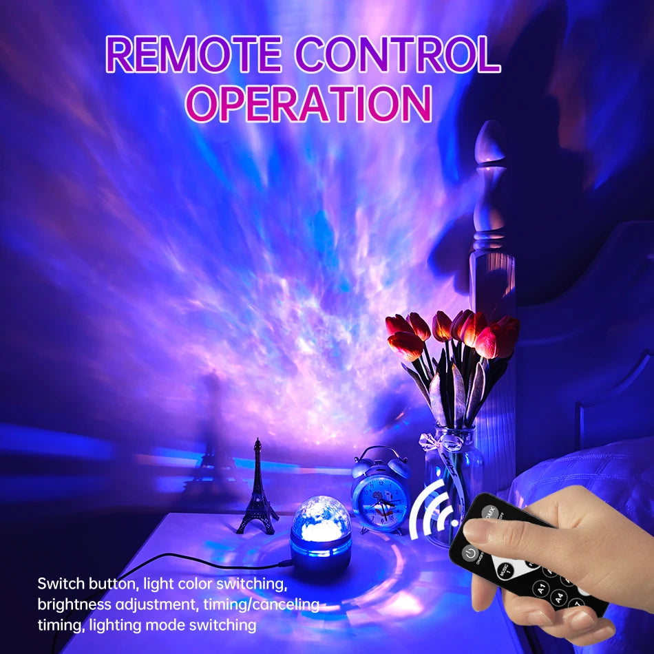 LED Galaxy Projector Night Light — Starry Sky Lamp with Remote Control