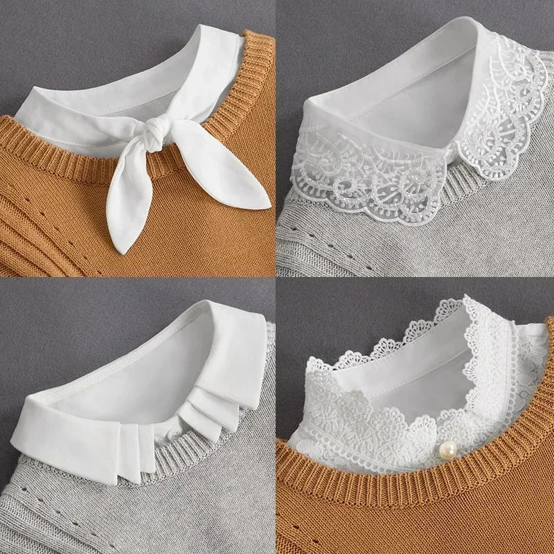 Women's Detachable Lace Collar — Vintage False Collar Accessory