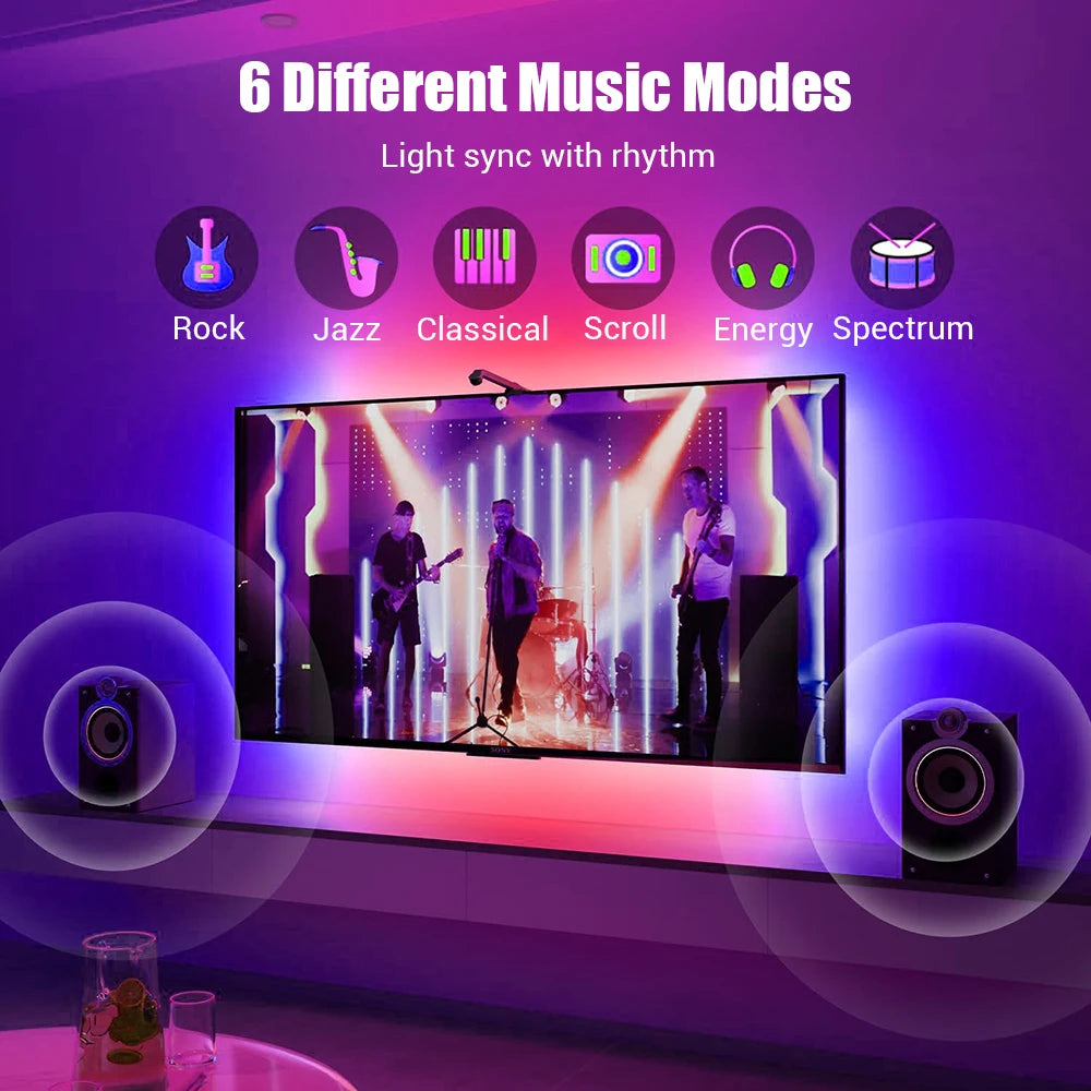 LED Lights Strip Smart TV Led Backlight USB RGB 5V Luces LED Neon Lighting App Control Rhythmic Sync Room Gaming Ambilight Lamp
