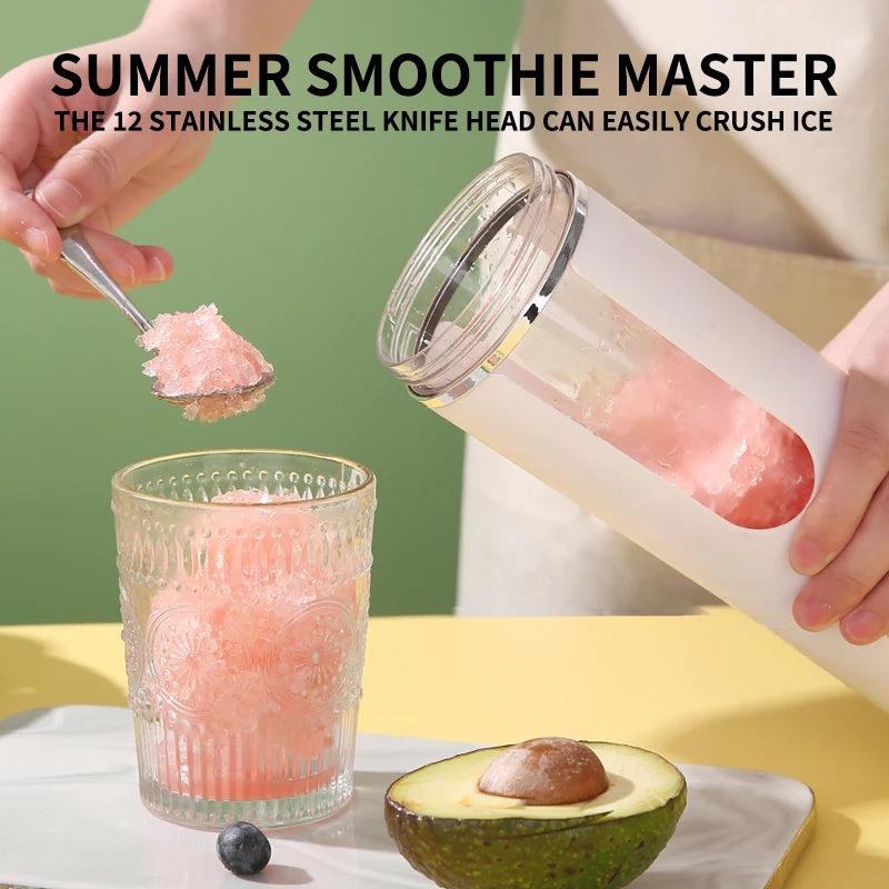 Portable juicer, multifunctional blender, USB charging juice maker, suitable for making smoothies, milkshakes, and fruit juices