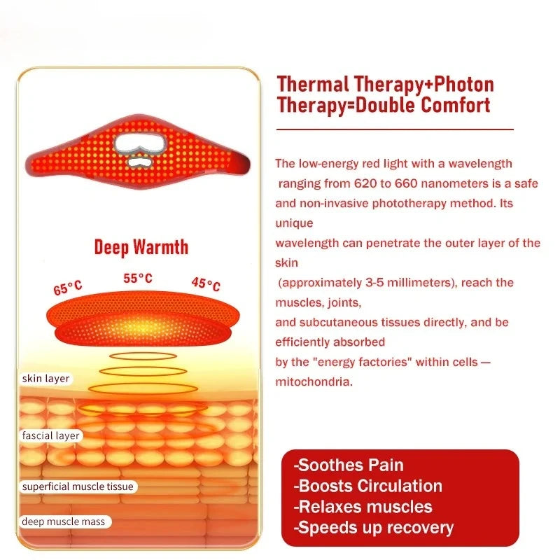 Electric Heating Massage Red Light Therapy Face Mask Massage for Facial Nerve Paralysis Rehabilitation Improve Blood Circulation