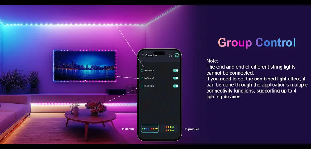 Smart RGB LED Strip Light 20M Fairy String Lights W/ APP Control Music Sync 12 Modes USB Powered for Xmas Home Decor