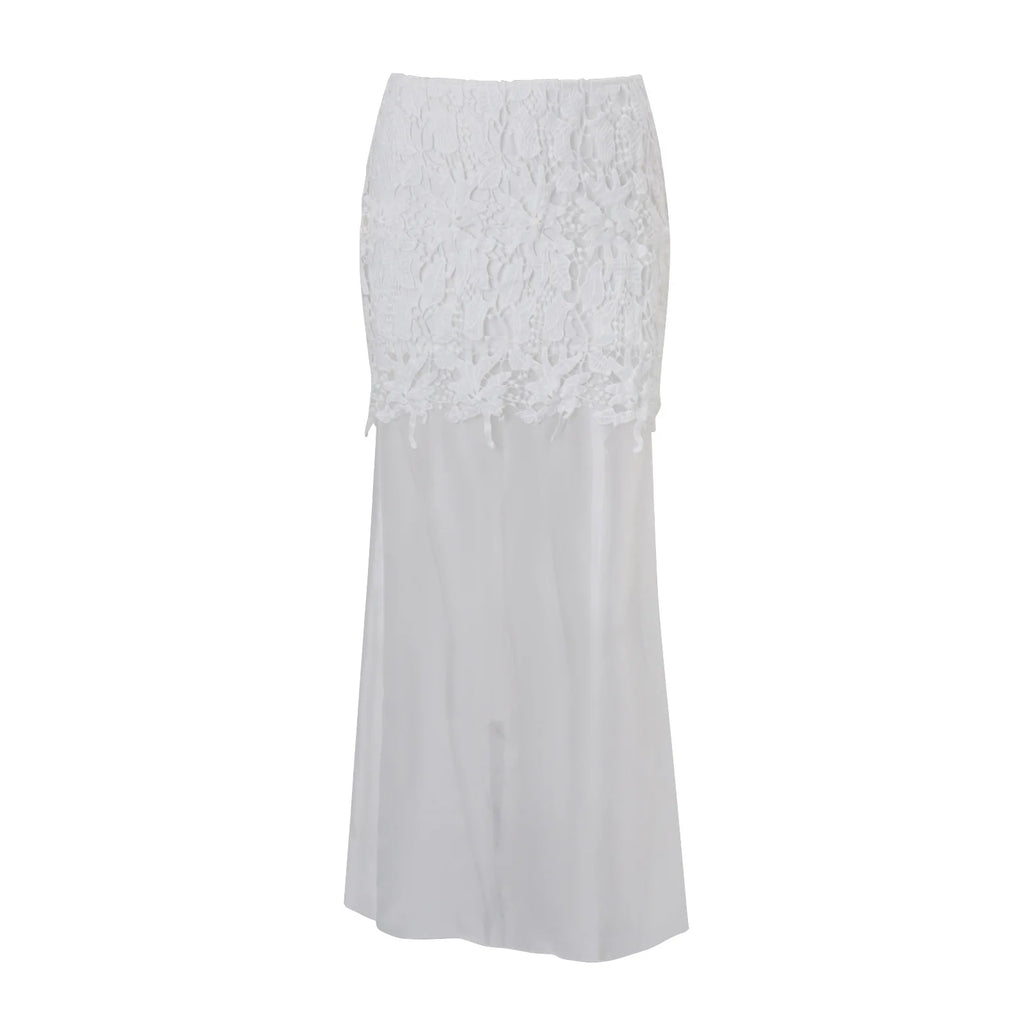 Women's Clothing  Spring New Fashion Temperament Sexy Slim Fit Versatile High Waist Perspective Skirt Long Dress