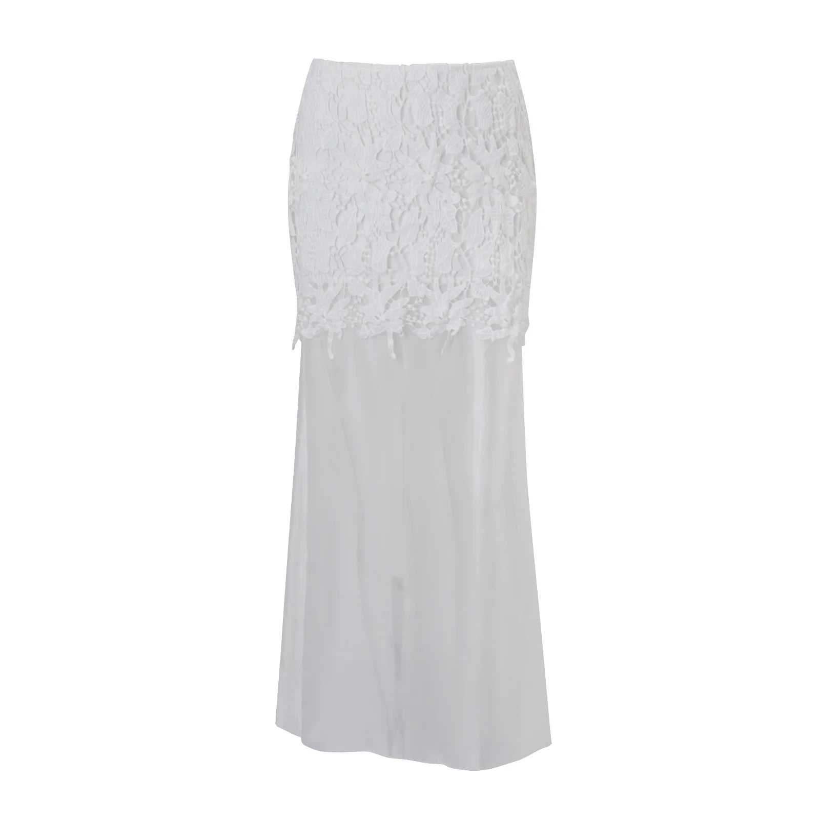 Women's Clothing  Spring New Fashion Temperament Sexy Slim Fit Versatile High Waist Perspective Skirt Long Dress