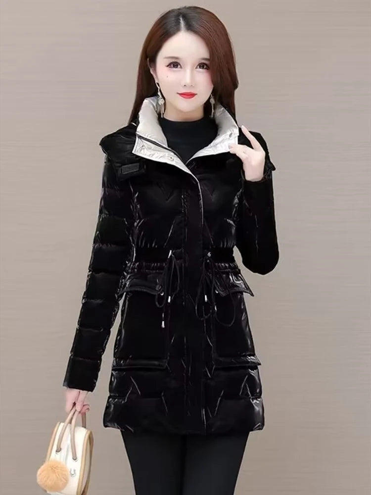 Women's Hooded Down Cotton Parka Coat — Thickened Warm Winter Overcoat