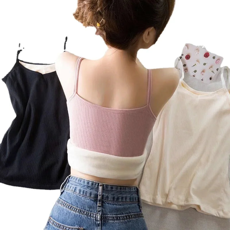 Women's Thermal Velvet Sleeveless Top — Warm Winter Underwear Base Layer