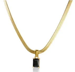 Women's Square Pendant Necklace — Delicate Stainless Steel Chain