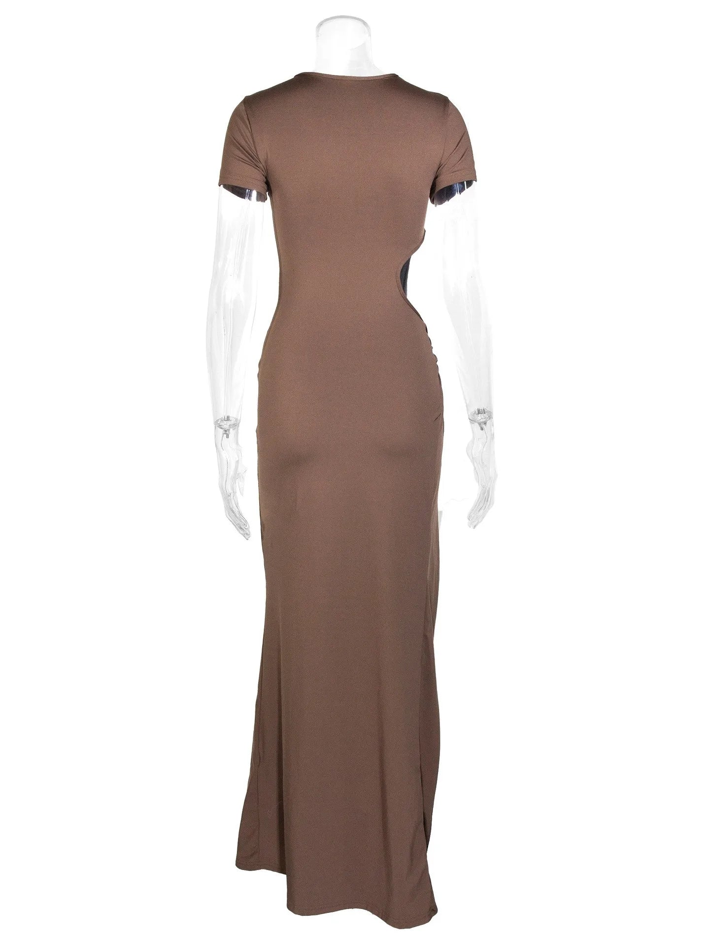 Winter Women's Clothing Sexy Backless Bodycon Dress For Woman Elegant Evening Wear Stretch Polyester High Slit Knotted Detail