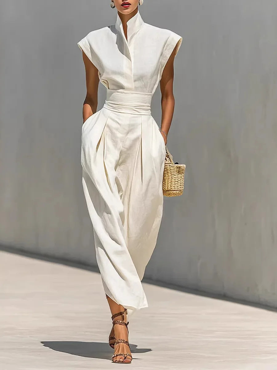 temperament women's clothing new spring and summer styles: high-waisted midi skirts, high-neck loose