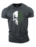 Retro Men's T-Shirt Gym American Flag Print Casual Crew Neck Short Sleeve Top Outdoor Loose-Fit Sweatshirt Streetwear Pullover