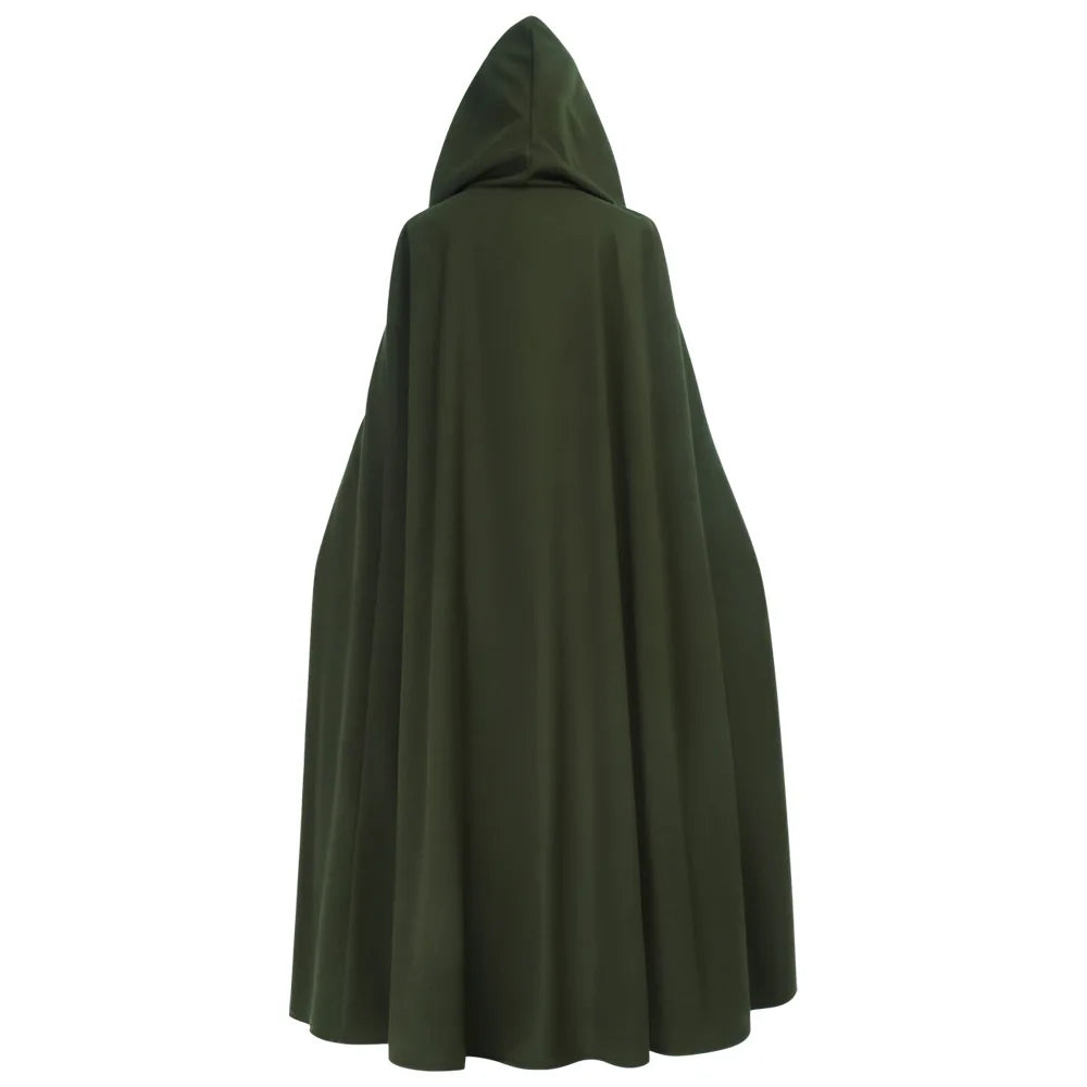 Medieval Hooded Woollen Cloak — Elf Halloween Renaissance Party Cape