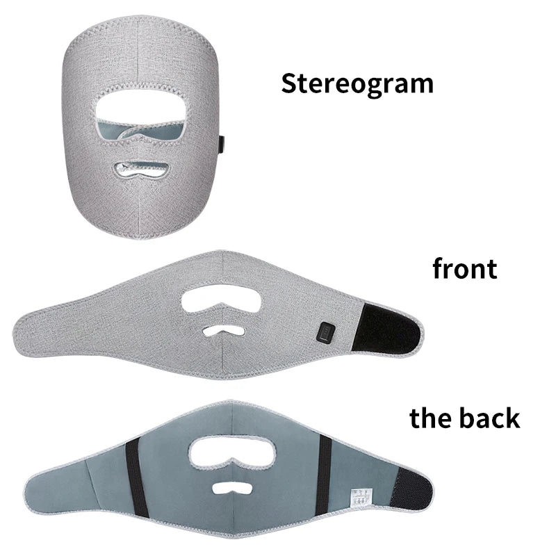 Electric Heated Facial Mask Red Light Therapy Facial Massager Relieves Facial Spasms Muscle Stiffness Jaw Ache Stress Relief