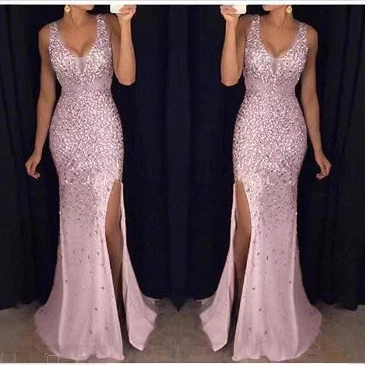 Woman's Clothes Long Dresses 2025 New Style New Slit Bronzing Dress Long Skirt Evening Dress Sexy Outfits Women Female Clothing