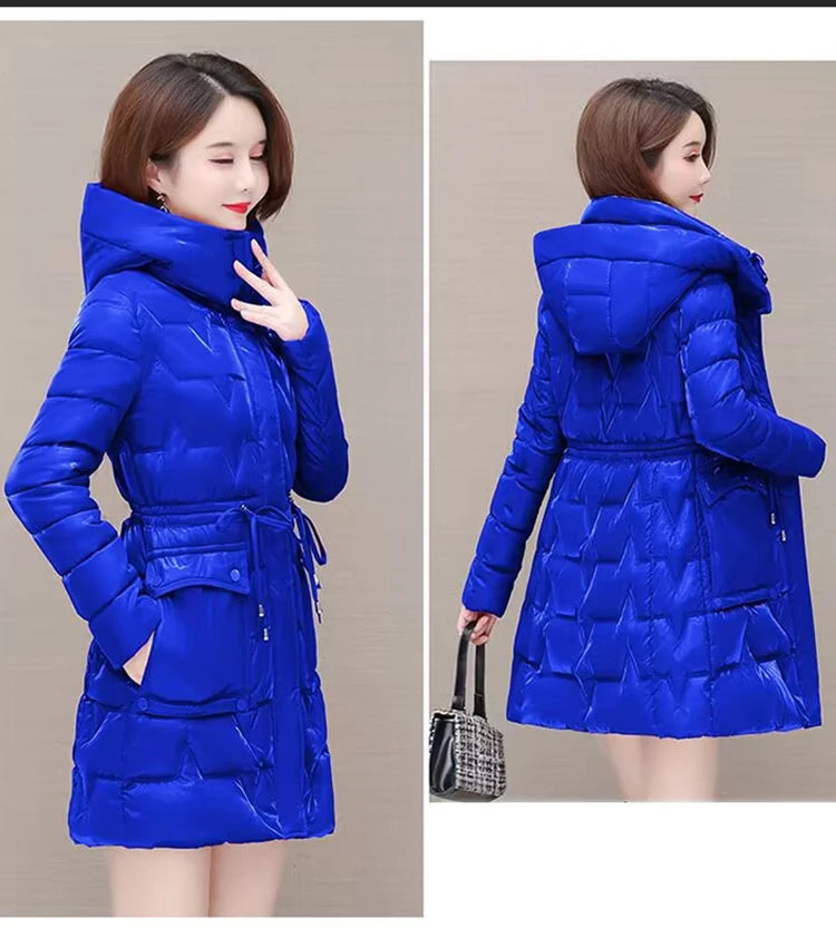 Women's Hooded Down Cotton Parka Coat — Thickened Warm Winter Overcoat