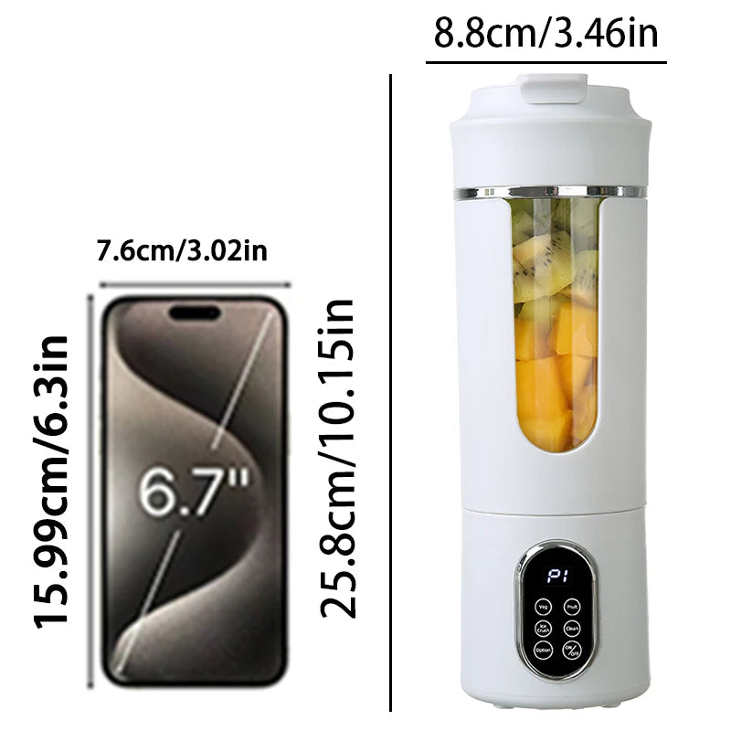 Portable juicer, multifunctional blender, USB charging juice maker, suitable for making smoothies, milkshakes, and fruit juices