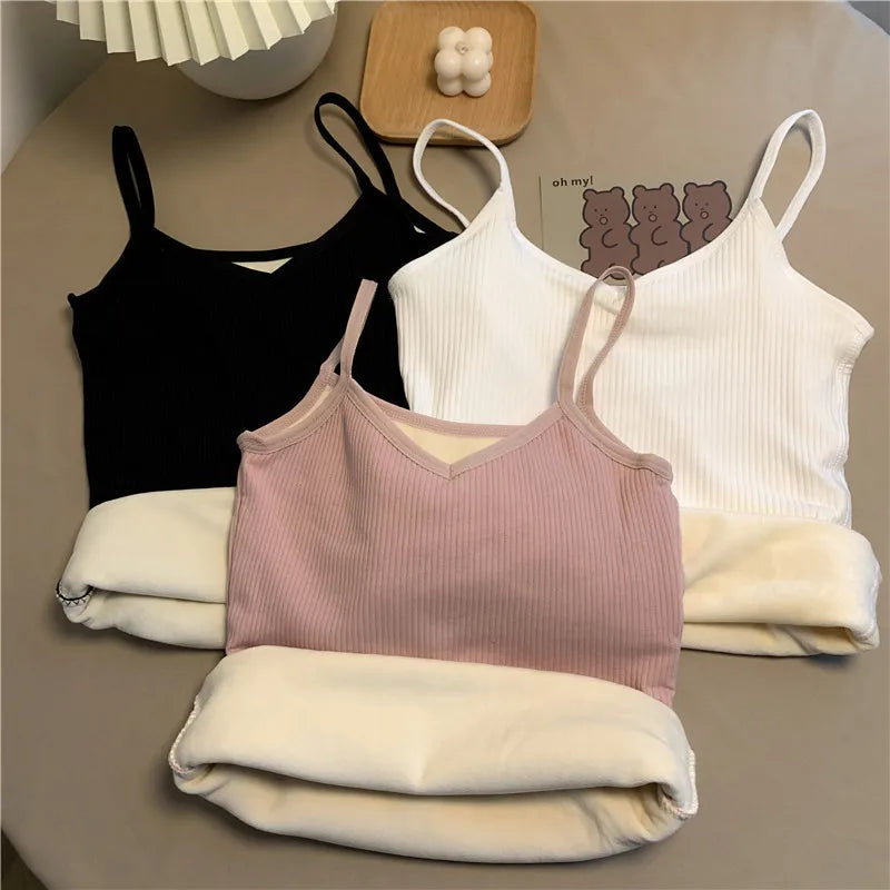 Women's Thermal Velvet Sleeveless Top — Warm Winter Underwear Base Layer