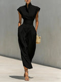 temperament women's clothing new spring and summer styles: high-waisted midi skirts, high-neck loose