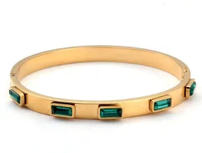 Stainless Steel Crystal Bracelet Bangle — Elegant 3-Crystal Women's Jewellery