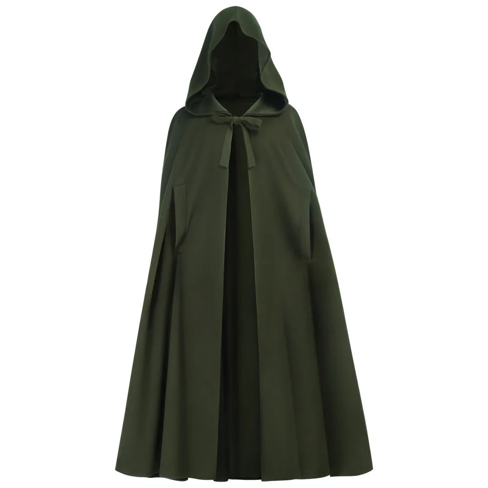 Medieval Hooded Woollen Cloak — Elf Halloween Renaissance Party Cape
