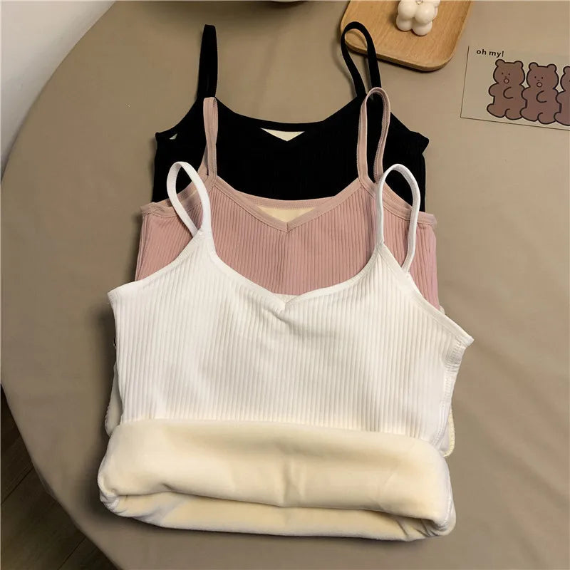 Women's Thermal Velvet Sleeveless Top — Warm Winter Underwear Base Layer