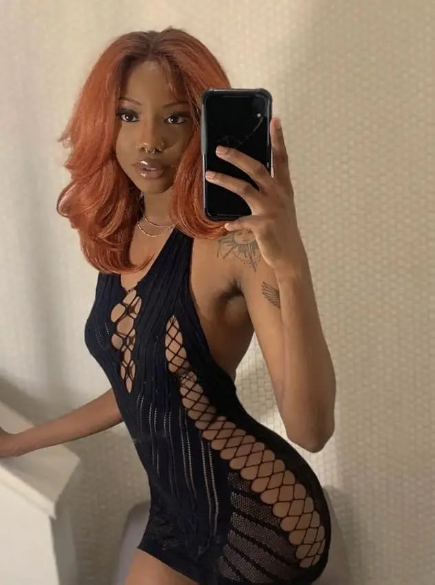 Underwear Dress Women Striped Perspective Hollow Tight Short Dresses Women Clothing Dress Summer Sheer Breathable Camisole Skirt