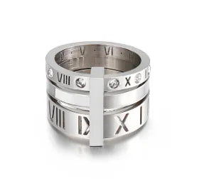 Women's Crystal Zircon Granular Ring — Waterproof Stainless Steel Fine Jewellery