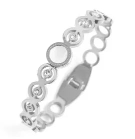 Stainless Steel Crystal Bracelet Bangle — Elegant 3-Crystal Women's Jewellery