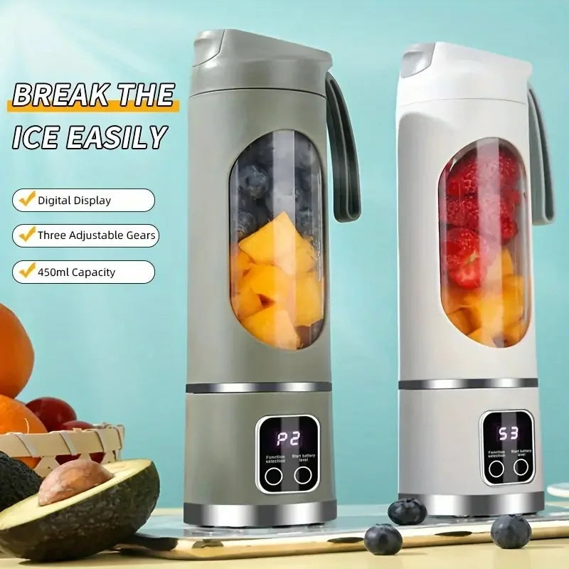 Handheld juicer, portable blender, USB charging juice maker, suitable for making smoothies, milkshakes, and fruit juices