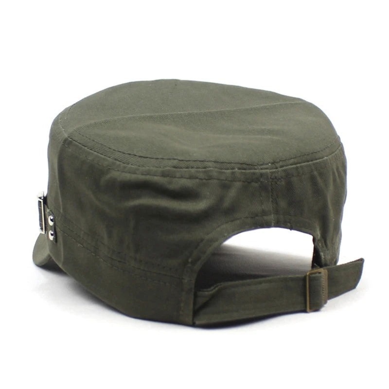 Hat Men Version Tide Solid Color Flat Baseball Caps Cotton Blend Cap Men Side Button Duck Tongue Hat Sunscreen Sports Hat