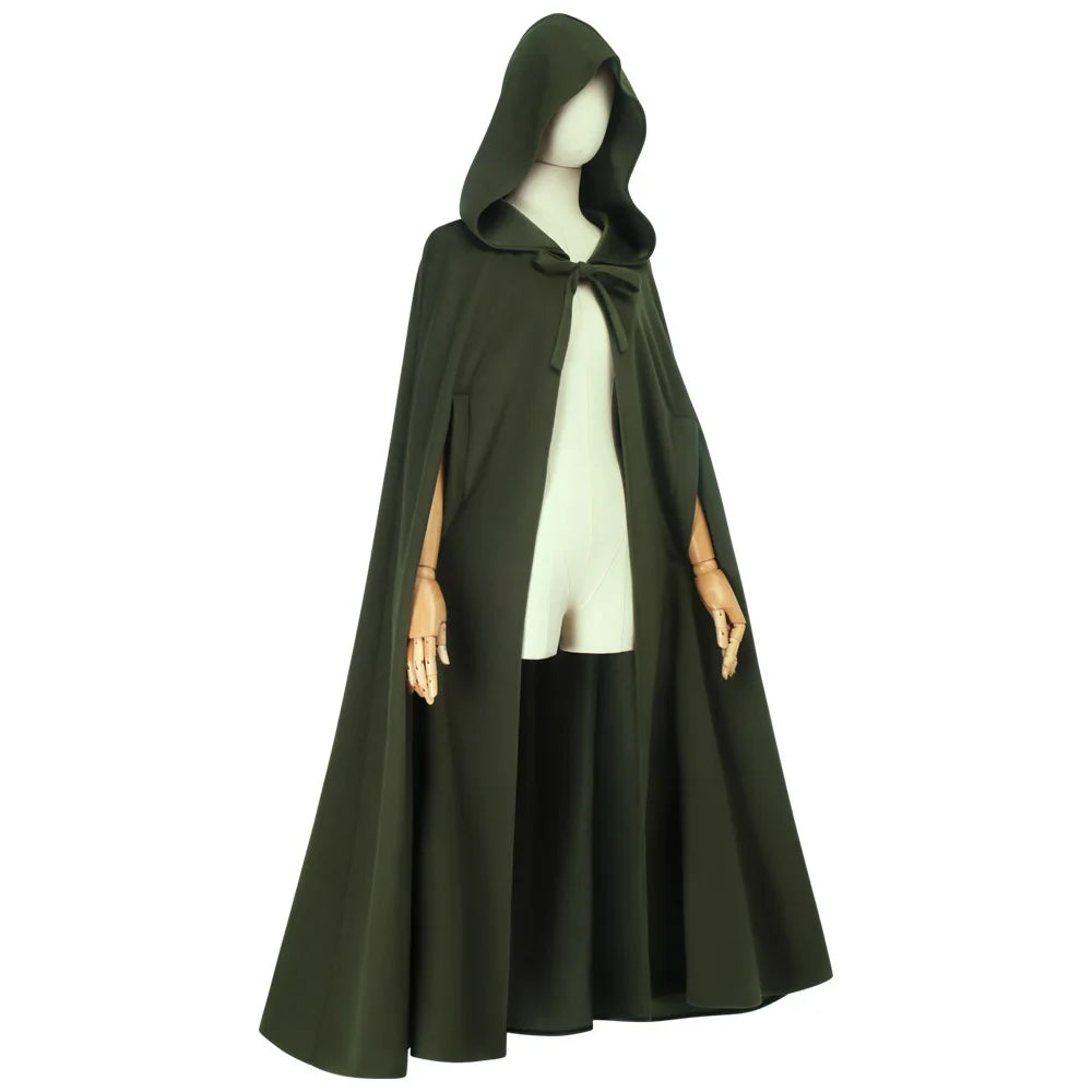 Medieval Hooded Woollen Cloak — Elf Halloween Renaissance Party Cape