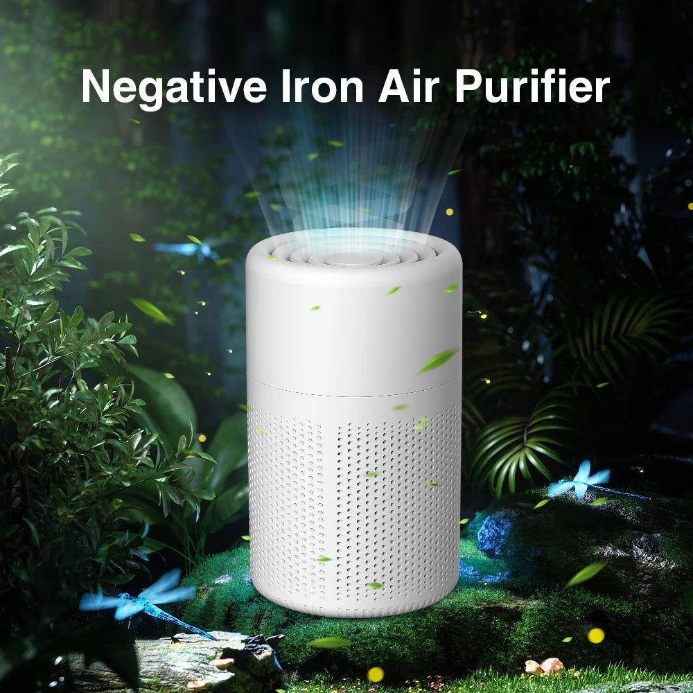 Air Purifier With H13 HEPA + Activated Carbon Filter Dual Purification for 20㎡ Rooms Blue Light for Pet Allergy Relief Air Clean