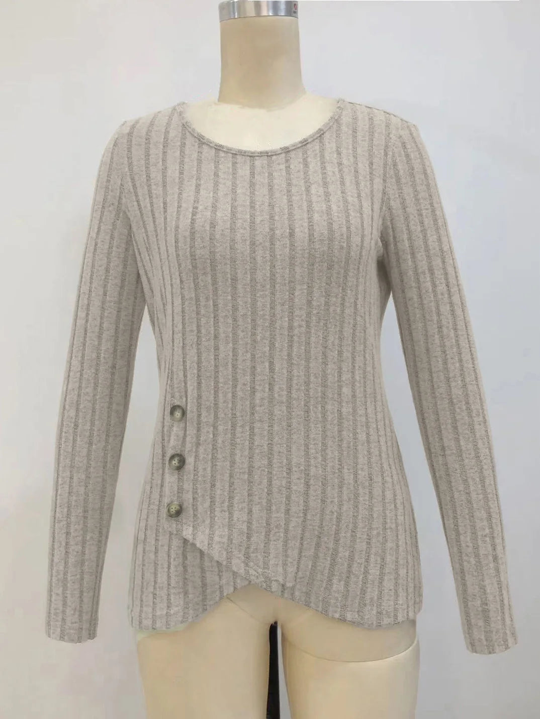 Women's Clothing Western Tops 2024 hot autumn new waist cinched round neck tight long sleeved top Europe America T-Shirts Tees