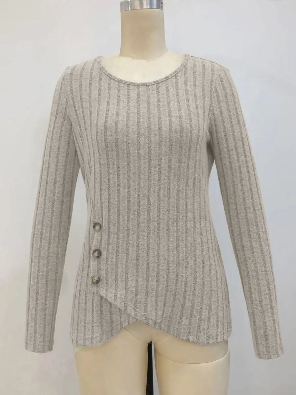 Women's Clothing Western Tops 2024 hot autumn new waist cinched round neck tight long sleeved top Europe America T-Shirts Tees