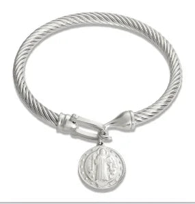 Stainless Steel Crystal Bracelet Bangle — Elegant 3-Crystal Women's Jewellery