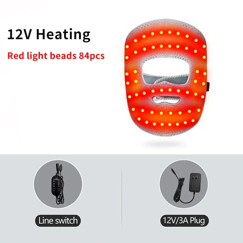 Electric Heating Massage Red Light Therapy Face Mask Massage for Facial Nerve Paralysis Rehabilitation Improve Blood Circulation