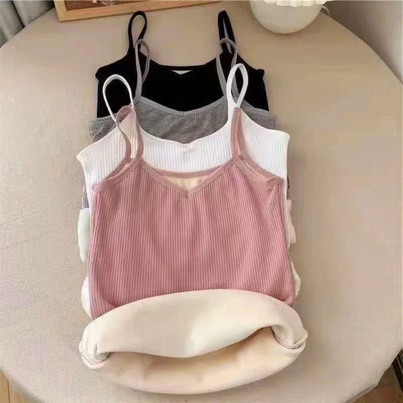 Women's Thermal Velvet Sleeveless Top — Warm Winter Underwear Base Layer