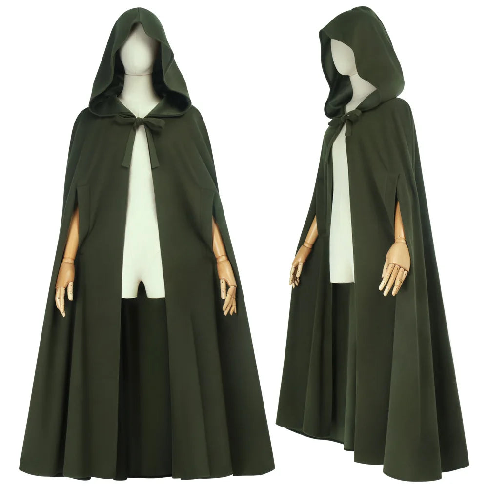 Medieval Hooded Woollen Cloak — Elf Halloween Renaissance Party Cape