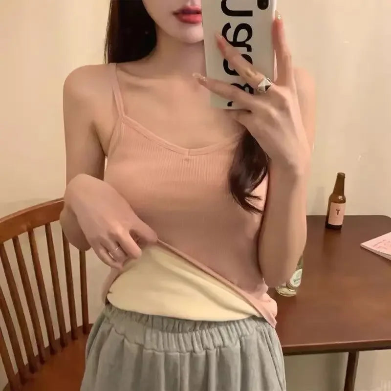 Women's Thermal Velvet Sleeveless Top — Warm Winter Underwear Base Layer