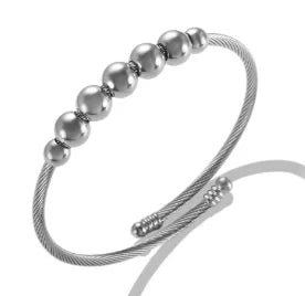 Stainless Steel Crystal Bracelet Bangle — Elegant 3-Crystal Women's Jewellery